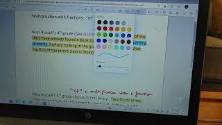 "Of"- illustrating fraction multiplication in word problems