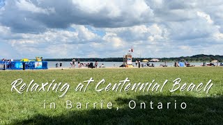 Relaxing at Centennial Beach in Barrie, Ontario