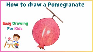 How to Draw a Pomegranate | Easy Step-by-Step Drawing Tutorial for Kids