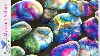 124] Embellishing a Resin Pour — Painting Sparkly 3D Stones — Full Tutorial