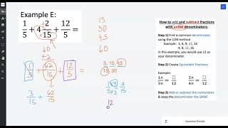 Adding 3 Fractions Example E_W5D1