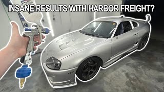 I Painted My $100,000 Toyota Supra With Harbor Freight Tools And The Results Are Surprising!