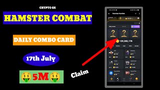 HAMSTER COMBAT CLAIM 5 MILION COINS 🪙 || TODAY COMBO CARD HOW TO COMPLETE TASK #HAMSTERCOMBAT