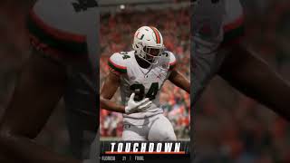 Dontae Little streaks past the secondary for 6! #collegefootball25 #collegefootball #miamihurricanes