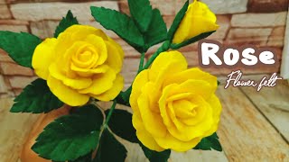 DIY rose flower felt easy || rose flower tutorial