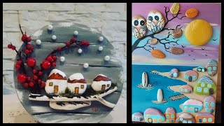 pebble decoration/beach stone craft ideas