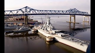 Walking on the USS Massachusetts in Battleship Cove