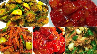 5 Types Of Pickle Recipes/ 5 Tareeke ke Achar Recipe/ Authentic Indian Recipes in Hindi with English