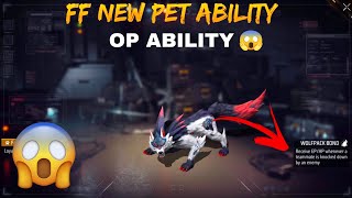 New pet ability in free fire | New Wolf Pet ff ability | OB36 New Pet Free Fire