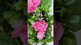 Pink Ranunculus and rose wreath