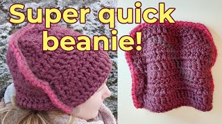 Crochet quick and easy chunky hat