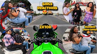 ZX10R Shocking Girls Reactions & Cute Girls Shocking Reactions & Girls Reactions On Kawasaki ZX10R