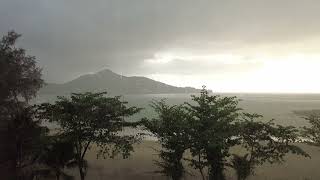 Tropical rain, thunder, ambience, ASMR, 4K, Kamala Beach, Phuket, Thailand 2022 march.