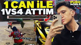 1 CANLA SAĞLAM TAKIMA EFSANE 1VS 4 ATTIM - PUBG MOBİLE