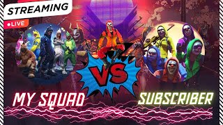 LIVE 4 VS 4 CUSTOM !! MY SQUAD  VS SUBSCRIBERS SQUAD 🛑 FREE FIRE LIVE CUSTOM 😈 #shorts #freefire