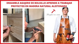 Ensamble agujero de bolsillo aprende a trabajar proyectos en madera natural alistonada