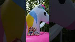 Elsa & Anna toddlers Pool Fun#elsa #toy #doll #waterfun #poolparty #princessdolls