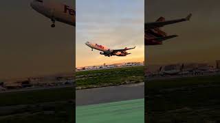 Golden Hour LAX #fedex #takeoff #pilotlife #lax #youtubeshorts