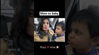 Mom vs baby,Let's see who wins the pout game #shorts #youtubeshorts #ytshorts #trending #baby #mom