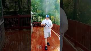 Oddly satisfying pressure washing a filthy deck#pressurewashing #oddlysatisfyingvideo