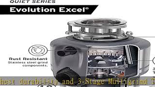 InSinkErator Garbage Disposal, Evolution Excel, Quiet Series, 1.0 HP Continuous Feed, Stainless