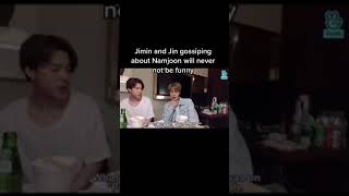 Jimin and jin gossiping about namjoon will never not be funny...🙄😅😅🤣💜