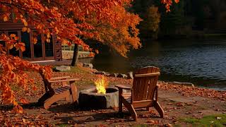 🌽🍎🦌Peaceful Farm Noon Autumn Ambience with Relaxing Nature Sounds, Crunchy Leaves for Sleep🔥🍁