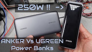 Anker Prime 250W 27650 mAh versus UGREEN 25k 145W Power Banks