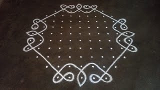 11 x 5 dots beginners kambi kolam | easy simple sikku kolam | SathyaSelva Arts