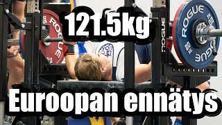 Euroopan ennätys 121.5kg Penkkipunnerrus | Fanni Savela