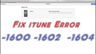 How To Fix iTunes Error 1600, 1602, 1604 After restoring ,Feb 2015