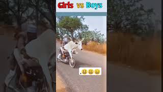 Girls vs boys funny Bike riding stunts funny moments 🤣🤣😂🥵