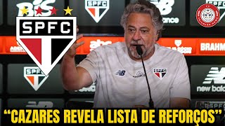 JULIO CAZARES revela lista de REFORÇOS! Novidades animam a torcida TRICOLOR! Notícias do SÃO PAULO!