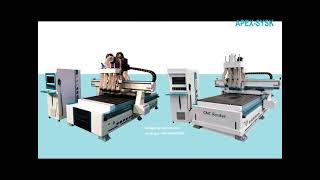 Multi head CNC Router Machine With Pneumatic Tool Change