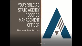 Your Role as State Agency Records Management Officer