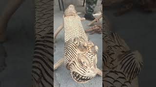 Tiger stool made by craftsmen