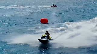 Water sports drone footage jet ski Analipsi Creta