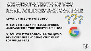 Google Search Console  | Regex for Who, What, When, Where, How, Why