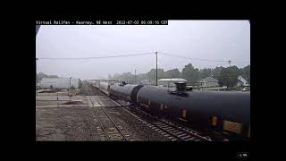 Union Pacific manifest train  with special Kansas City southern unit at Kearney