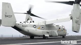 CMV-22B OSPREY Conducts COD (Carrier Onboard Delivery) | Aircraft Carrier USS Carl Vinson (CVN 70)