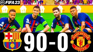 FIFA 23 - MESSI, RONALDO, MBAPPE, NEYMAR, ALL STARS - FC BARCELONA 90-0  MAN UTD | UCL FINAL |