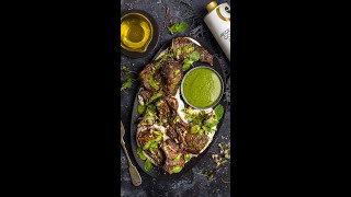 CHILLI ROCKET PESTO LAMB CHOPS WITH YOGHURT