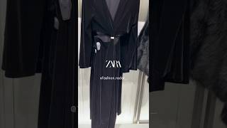 ZARA NEW! FESTIVE🥂.BLACK SHINY VELVET DRESS €39,95 6962/224 #zara #newinzara #zarashopping #shorts