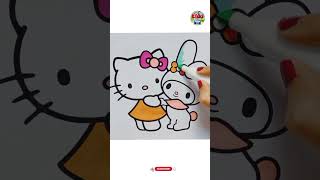 Cute Hello Kitty and my melody Drawing video, Painting and Coloring for Kids & Toddlers