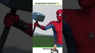 Spiderman lift mjolnir ✅️ #ironman #avengers #marvel #thor #spiderman #mjolnir #spiderman #worthy