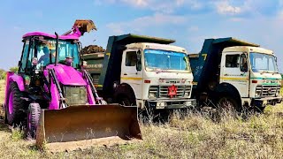 JCB 3dx Backhoe Loading Mud in Mahindra 475 JCB video New Home Foundation Digging #jcbvideo #jcb