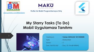 27 - My Starry Tasks  (To Do) Mobil Uygulama Tanıtımı