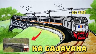 KA GAJAYANA, MENGGAMBAR KA GAJAYANA LOKOMOTIF CC206|| DRAWING A TRAIN