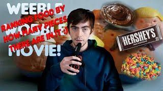 NOT ADVERTISING Weeble Wobble Movie! (ranking food by how many pieces it is)