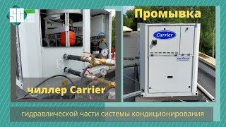 Чиллер фанкойл Carrier.Система кондиционирования. Схема для подключения оборудования для промывки